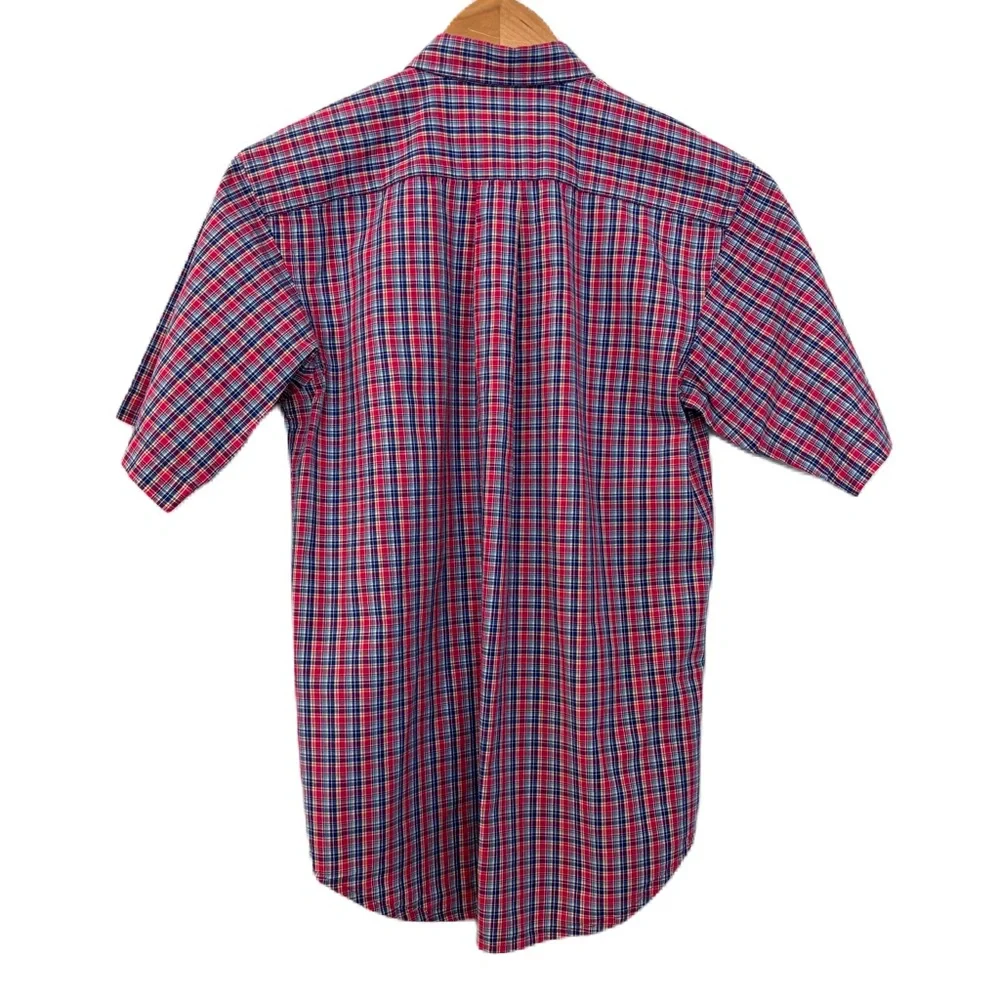 Ralph Lauren Boy’s Short Sleeve Check Button Down Size L 16/18